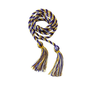 Gold, Purple and White Intertwined Honor Cord - Graduation Cap&Gown
