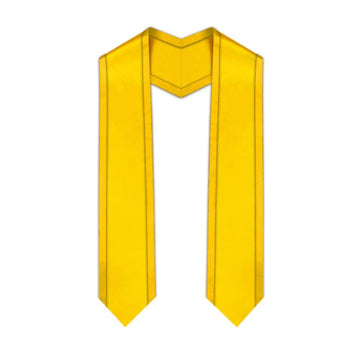 Gold Pointed Graduation Stole with Gold Trim - Graduation Cap&Gown