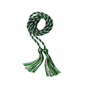 Emerald Green and White Intertwined Honor Cord - Graduation Cap&Gown