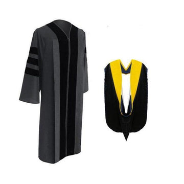 Classic Doctoral Gown & Hood Package - Graduation Cap&Gown