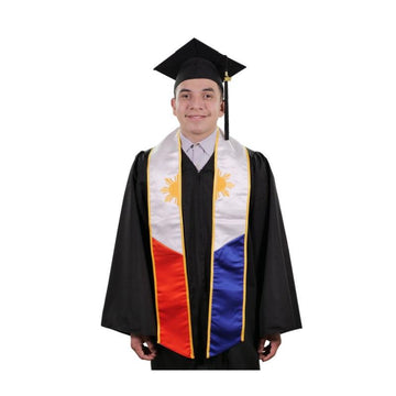 Philippines Embroidered Graduation Stole - Philippine Flag Sash - Graduation Cap&Gown