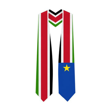 South Sudan Graduation Stole - South Sudan Flag Sash - Graduation Cap&Gown