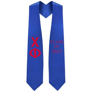 Chi Phi Greek Lettered Stole with Year - Graduation Cap&Gown
