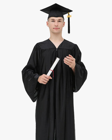 High School Economy Shiny Graduation Cap,Gown & Tassel Package - 13 Colors Available - Graduation Cap&Gown