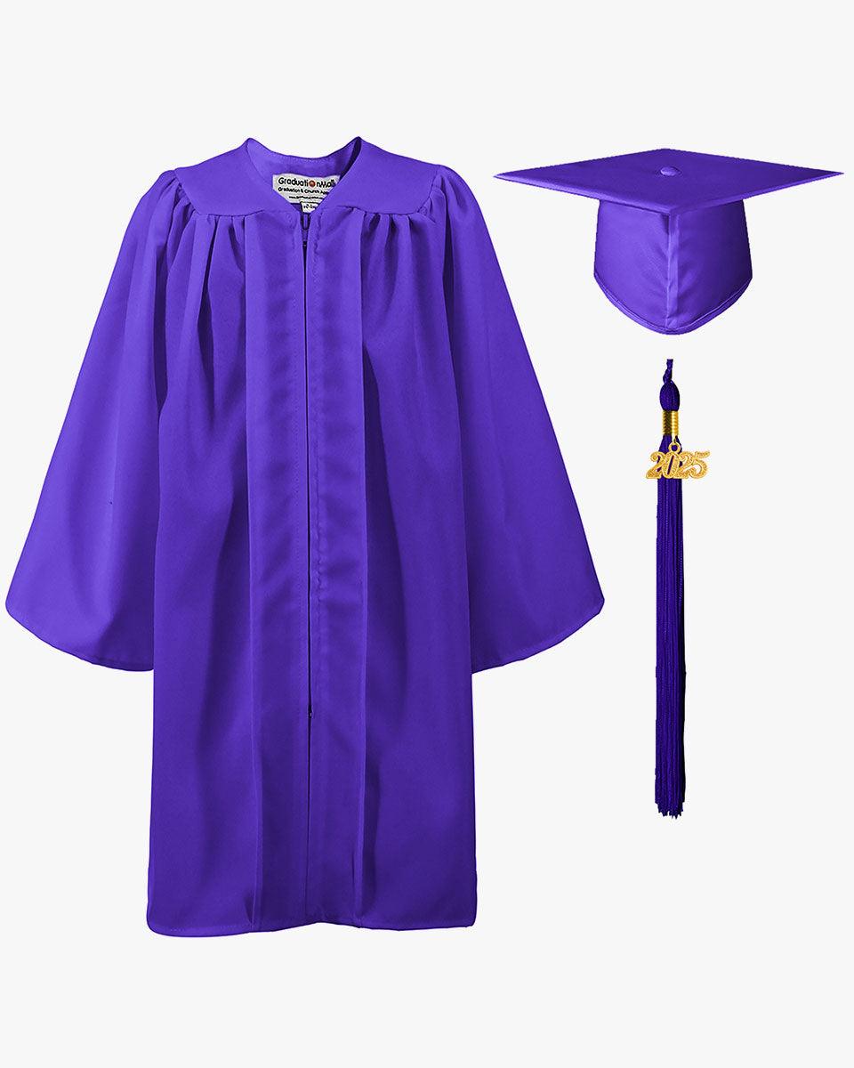 Matte Kindergarten Graduation Cap, Gown, Stole & Diploma Package - Graduation Cap&Gown