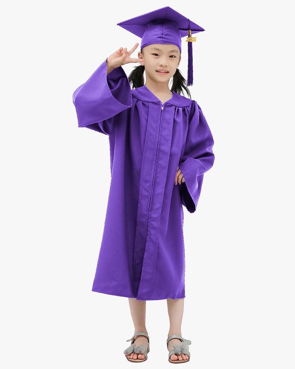 Matte Kindergarten Graduation Cap, Gown, Stole & Diploma Package - Graduation Cap&Gown