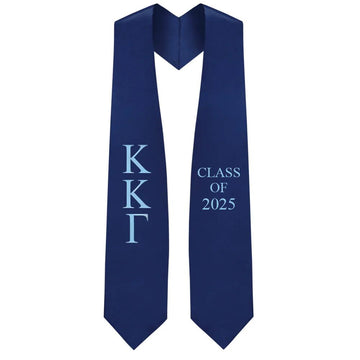 Kappa Kappa Gamma Lettered Stole W/ Year - Graduation Cap&Gown