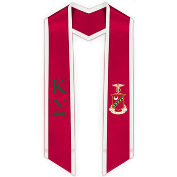 Kappa Sigma Trimmed Greek Lettered Graduation Stole w/ Crest - Graduation Cap&Gown