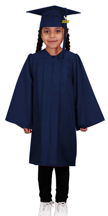 Matte Navy Blue Kindergarten/Preschool Graduation Cap & Gown - Graduation Cap&Gown