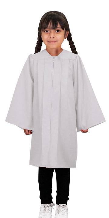Matte White Kindergarten/Preschool Gown - Graduation Cap&Gown