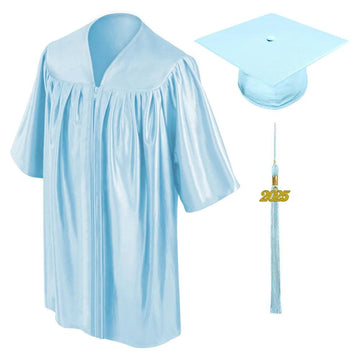 Shiny Light Blue Kindergarten/Preschool Cap & Gown - Graduation Cap&Gown