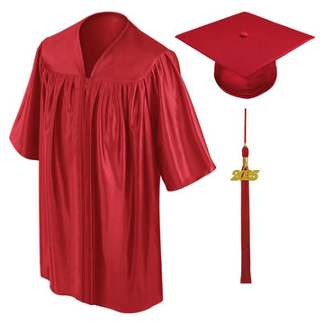 Shiny Red Kindergarten/Preschool Cap & Gown - Graduation Cap&Gown