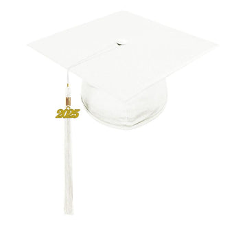 Shiny White Kindergarten/Preschool Cap & Tassel - Graduation Cap&Gown