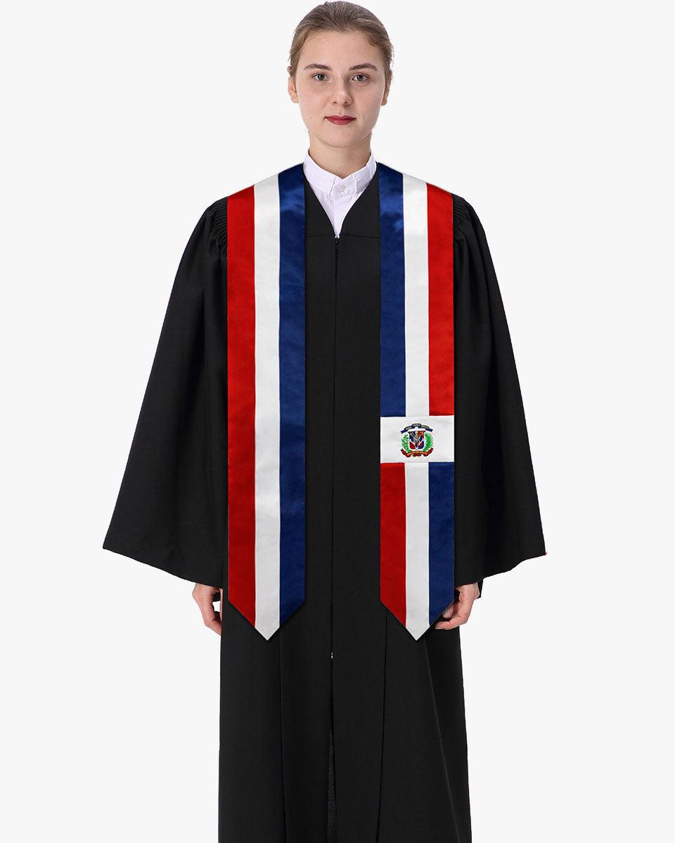 17 Country Flag Graduation Stoles Embroidery Sashes for Study Aboard International Students - Graduation Cap&Gown
