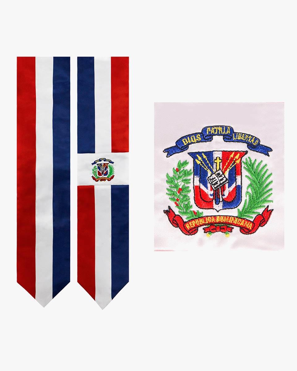 17 Country Flag Graduation Stoles Embroidery Sashes for Study Aboard International Students - Graduation Cap&Gown