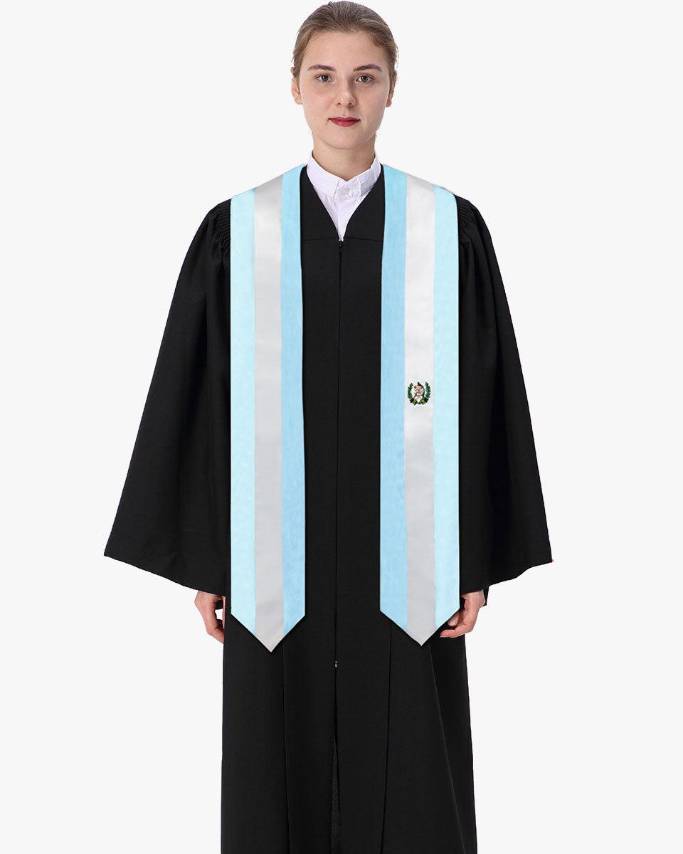 17 Country Flag Graduation Stoles Embroidery Sashes for Study Aboard International Students - Graduation Cap&Gown