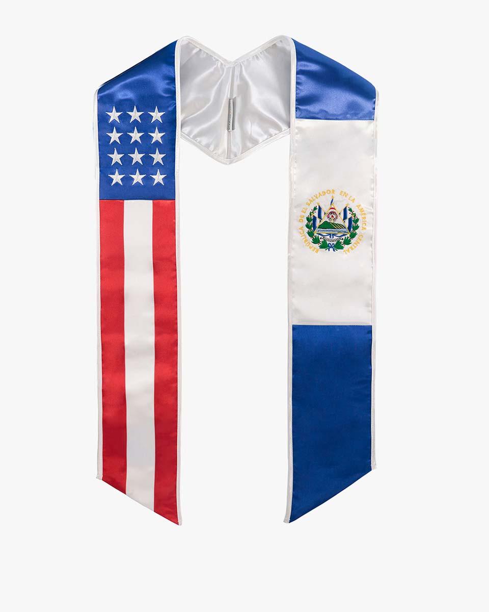 7 Mixed Flag Graduation Stoles Embroidery Sashes for Study Aboard Students - Graduation Cap&Gown