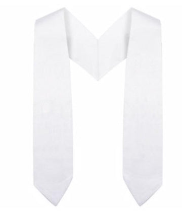 White Kindergarten/Preschool Stole - Graduation Cap&Gown