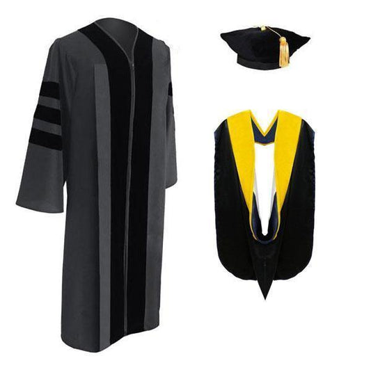 Classic Doctoral Tam, Gown & Hood Package - Graduation Cap&Gown