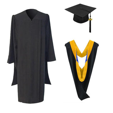 Masters Cap, Gown & Hood Package for Michigan University Graduation - Graduation Cap&Gown