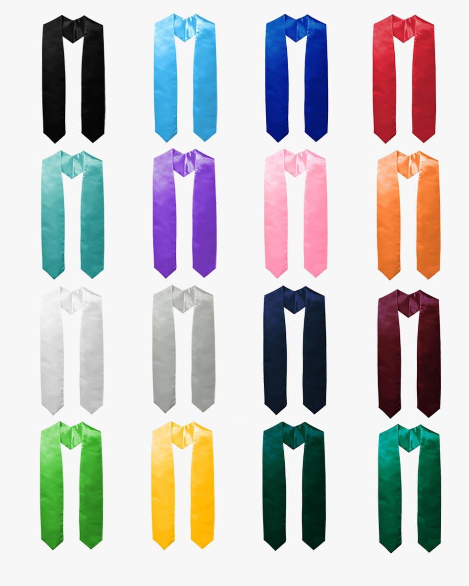 Plain Graduation Stole - 16 Colors Available - Graduation Cap&Gown