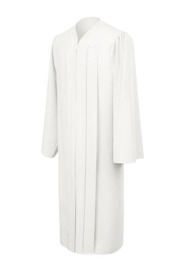 Matte White High School Gown - Graduation Cap&Gown
