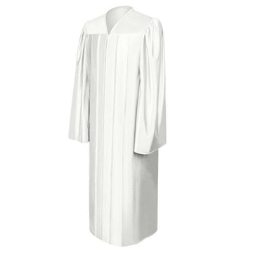 Shiny White Bachelors Academic Gown - Graduation Cap&Gown