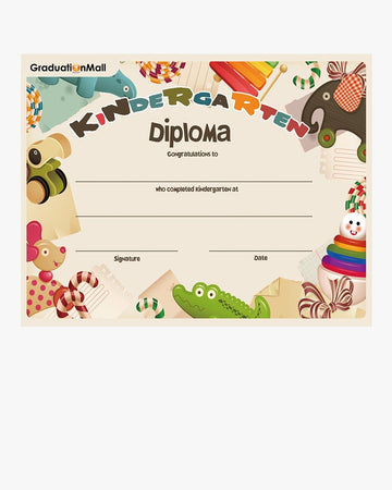 Kindergarten/Preschool Diploma - Graduation Cap&Gown