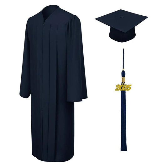 Matte Navy Blue Bachelors Cap & Gown - Graduation Cap&Gown