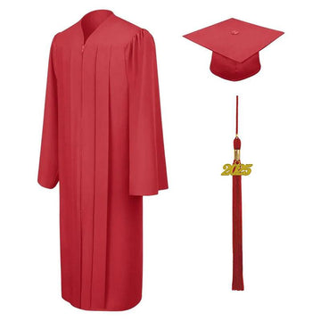 Matte Red Elementary Cap & Gown - Graduation Cap&Gown