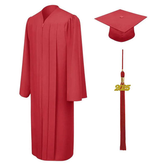 Matte Red Bachelors Cap & Gown - Graduation Cap&Gown