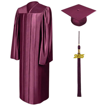 Shiny Maroon Bachelors Academic Cap & Gown - Graduation Cap&Gown