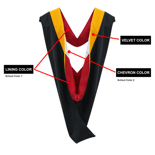 Deluxe Masters Hood - CUSTOM YOUR OWN - Graduation Cap&Gown