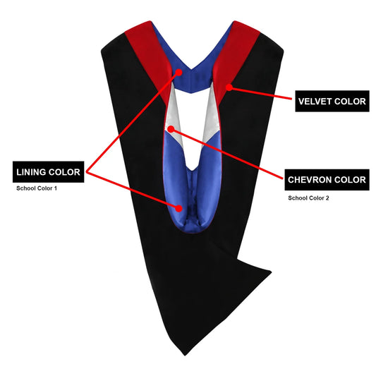Deluxe Bachelors Academic Hood - CUSTOM YOUR OWN - Graduation Cap&Gown