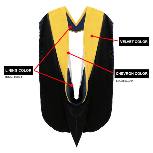 Deluxe Doctoral Academic Hood - CUSTOM YOUR OWN - Graduation Cap&Gown