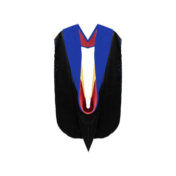 Phd Doctor Hood Royal Blue Velvet - Red & Gold - Graduation Cap&Gown