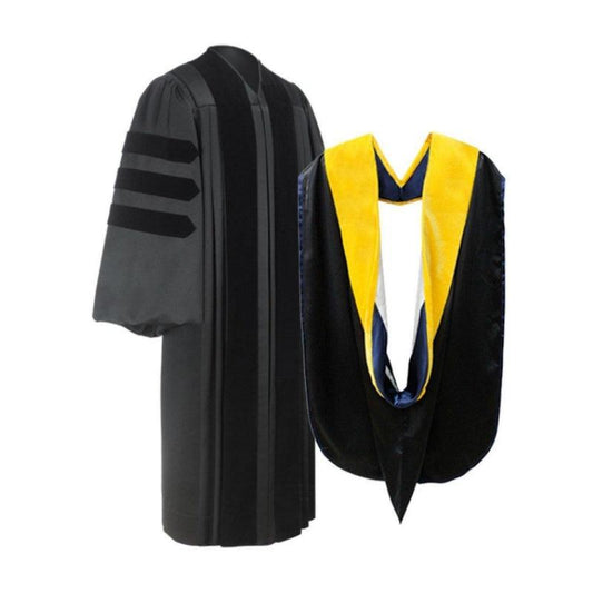 Deluxe Doctorate Gown & Hood Package - Graduation Cap&Gown