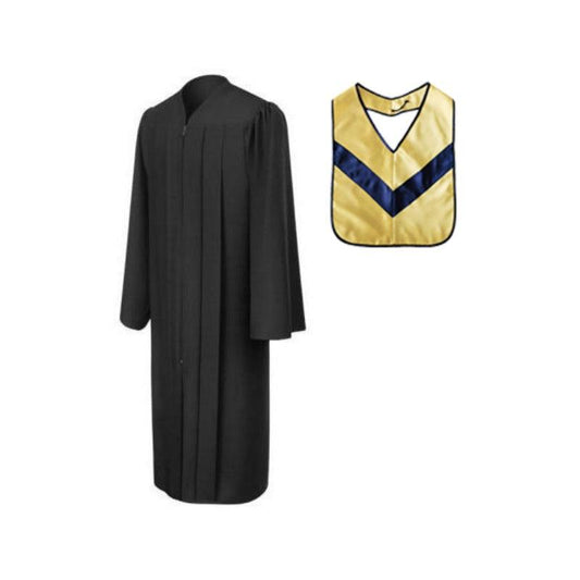 Matte Black Associates Gown & Hood Package - Graduation Cap&Gown