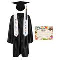 2025 Children's Graduation Gown and Cap Uniform Set with Shawl & Award - Graduation Cap&Gown
