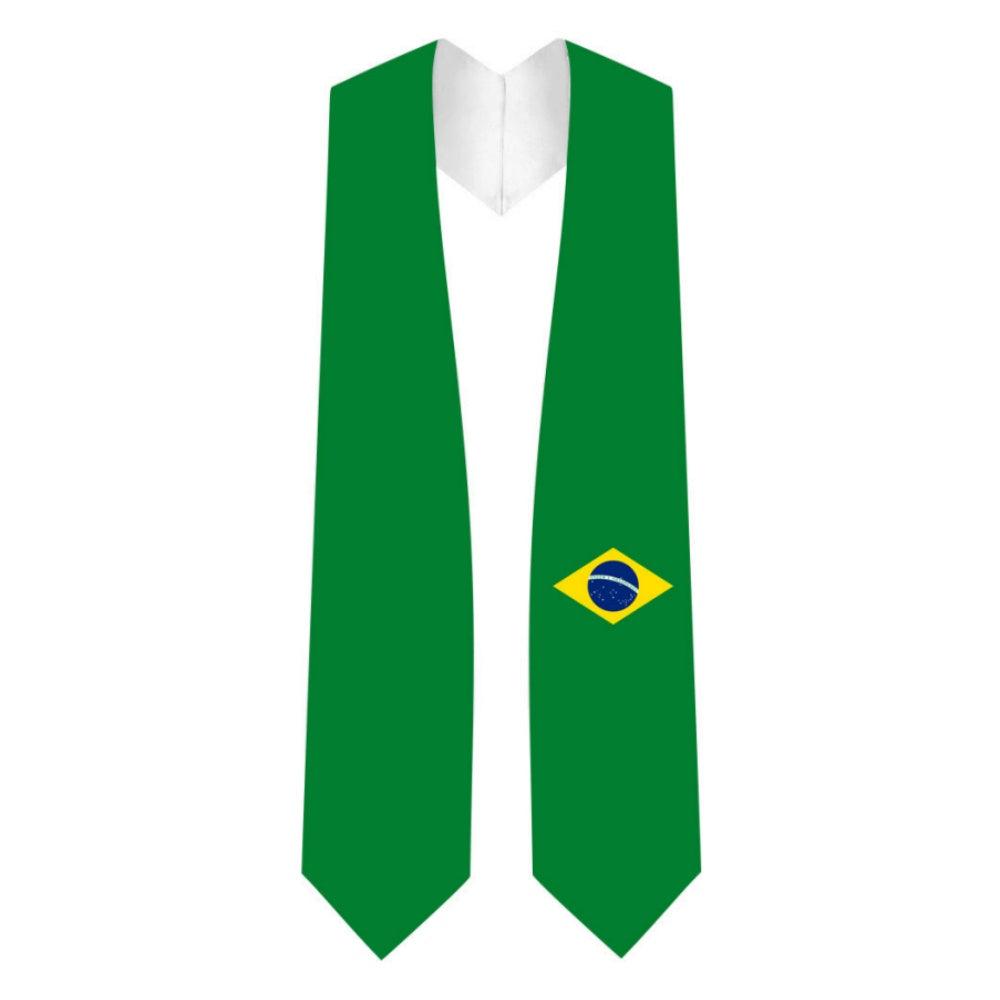 Brazil Graduation Stole - Brazil Flag Sash - Graduation Cap&Gown