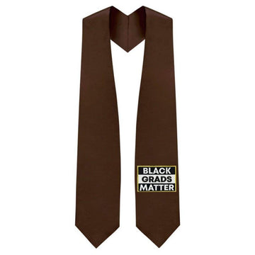 Brown BLACK GRADS MATTER Graduation Stole - Graduation Cap&Gown