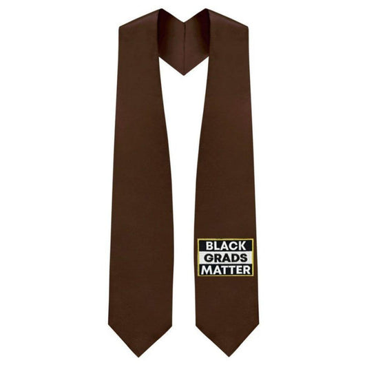 Brown BLACK GRADS MATTER Graduation Stole - Graduation Cap&Gown