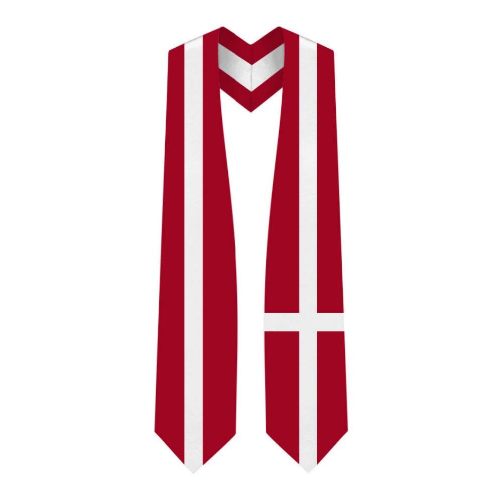 Denmark Graduation Stole - Denmark Flag Sash - Graduation Cap&Gown