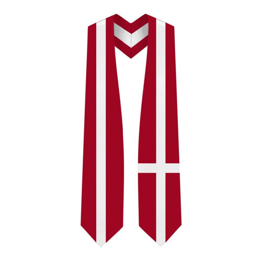 Denmark Graduation Stole - Denmark Flag Sash - Graduation Cap&Gown