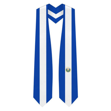 El Salvador Graduation Stole - El Salvadorian Flag Sash - Graduation Cap&Gown