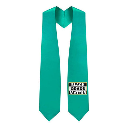 Emerald Green BLACK GRADS MATTER Graduation Stole - Graduation Cap&Gown
