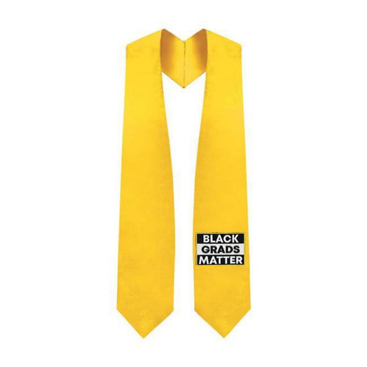 Gold BLACK GRADS MATTER Graduation Stole - Graduation Cap&Gown