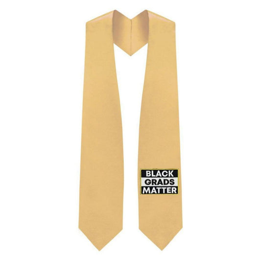 Antique Gold BLACK GRADS MATTER Graduation Stole - Graduation Cap&Gown