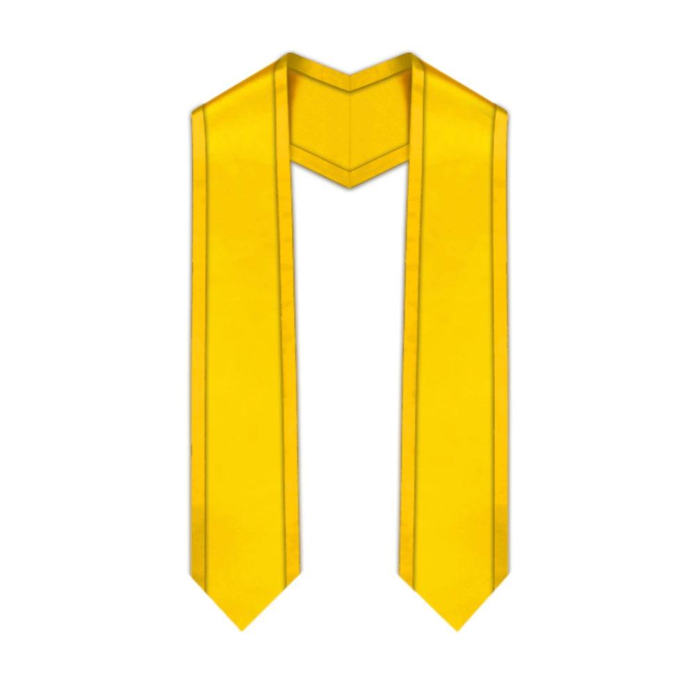 Gold Pointed Graduation Stole with Gold Trim - Graduation Cap&Gown