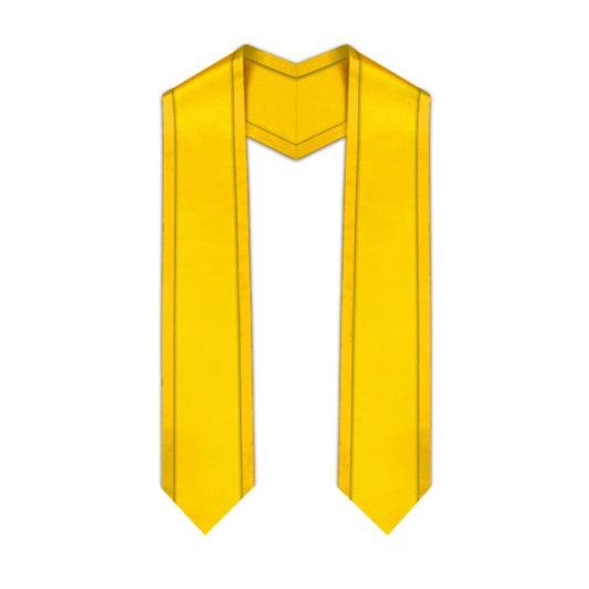 Gold Pointed Graduation Stole with Gold Trim - Graduation Cap&Gown